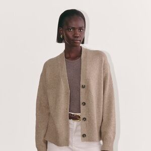 Everlane Cocoon Cardigan — Plush Cotton — Taupe — Size M 🤎